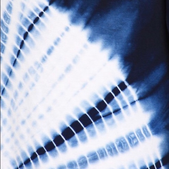 Plus Navy Tie Dye Palazzo Wide Leg Casual Pants - Picture 5 of 5